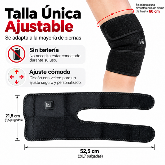 Rodillera Térmica Pro – Calor y Compresión Ajustable