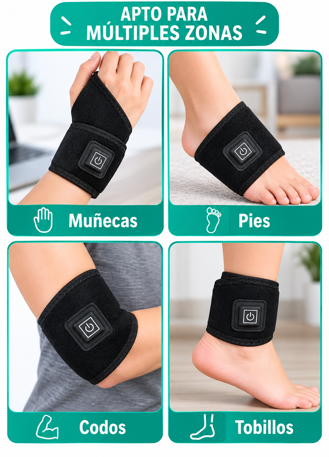 Muñequera Térmica 4 en 1 – Calor Ajustable